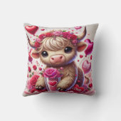 Heartfelt Sweet Highland Cow Valentines Kissen (Rückseite)