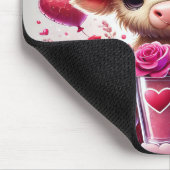 Heartfelt Sweet Highland Cow Valentines Mousepad (Ecke)