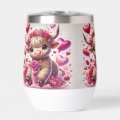 Heartfelt Sweet Highland Kuh Stemless Wine Tumbler (Vorderseite)
