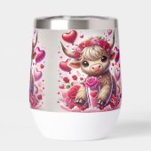 Heartfelt Sweet Highland Kuh Stemless Wine Tumbler (Rückseite)