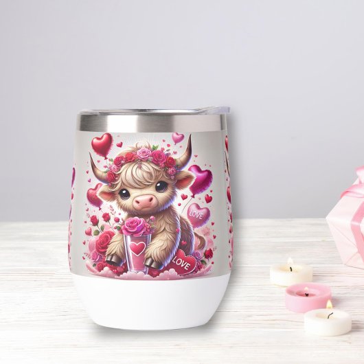 Heartfelt Sweet Highland Kuh Stemless Wine Tumbler
