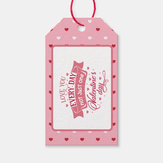 Heartfelt Valentins rote und romantische Botschaft Geschenkanhänger (Vorderseite)