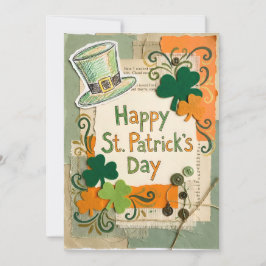 Heartfelt Vintage Scrapbook Collage St. Patricks  Feiertagskarte