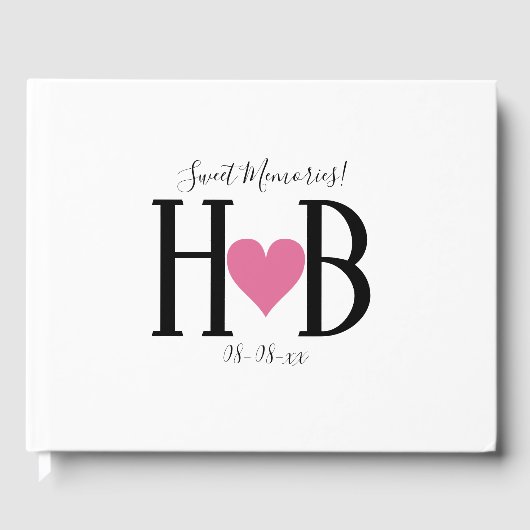 Heartfelt Wedding Typografy Guest Book Gästebuch (Vorderseite)