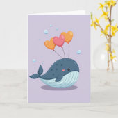 Heartfelt Whale Balloon Card Karte (Gelbe Blume)