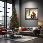 Heartfelt wünscht Black Santa Reading Letters Poster