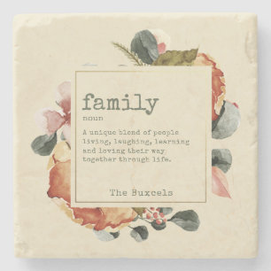 Heartfelt Zuhause Family Floral Stone Untersetzer