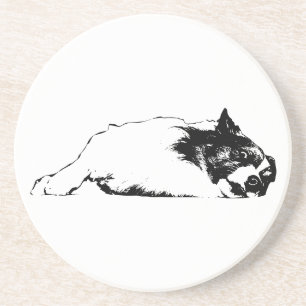 Hearth Pup in Monochrome Getränkeuntersetzer