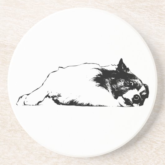 Hearth Pup in Monochrome Getränkeuntersetzer (Vorne)