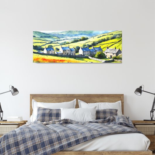 "Hearthdale" Wide Landschaft Yorkshire Dales Scene Leinwanddruck (Insitu (Schlafzimmer))