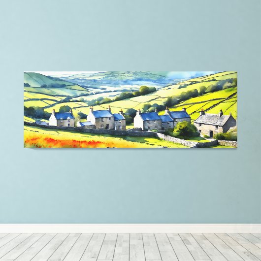 "Hearthdale" Wide Landschaft Yorkshire Dales Scene Leinwanddruck (Insitu (Holzboden))