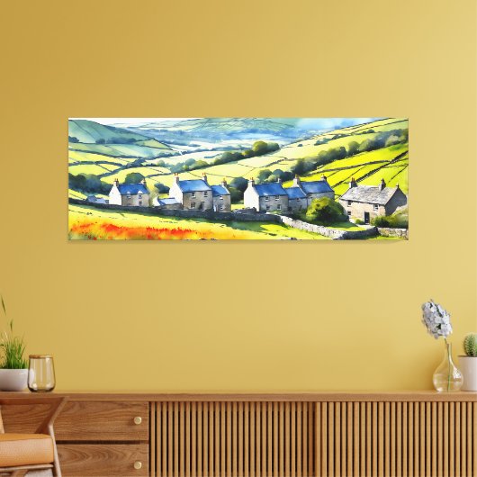 "Hearthdale" Wide Landschaft Yorkshire Dales Scene Leinwanddruck (Insitu (Wohnzimmer))