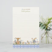 Hearthlight Notes Frühling Weiche Wiese Gingham Briefpapier (Stehend Vorderseite)