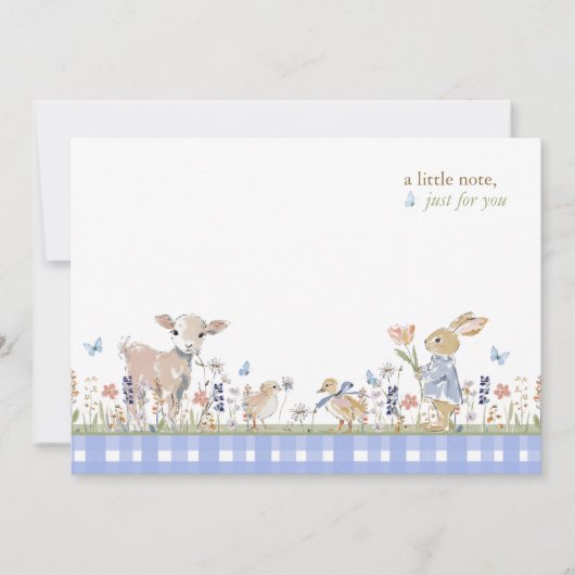 Hearthlight Notes Frühling Weiche Wiesen Gingham Mitteilungskarte (Vorderseite)