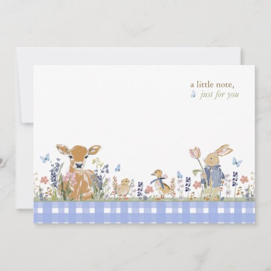 Hearthlight Notes Frühling Weiche Wiesen Gingham Mitteilungskarte (Vorderseite)