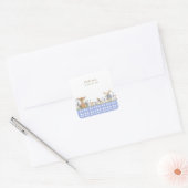 Hearthlight Notes Frühling Weiche Wiesen Gingham Quadratischer Aufkleber (Umschlag)