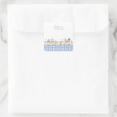 Hearthlight Notes Frühling Weiches Wiesen-Gingham Quadratischer Aufkleber (Tasche)
