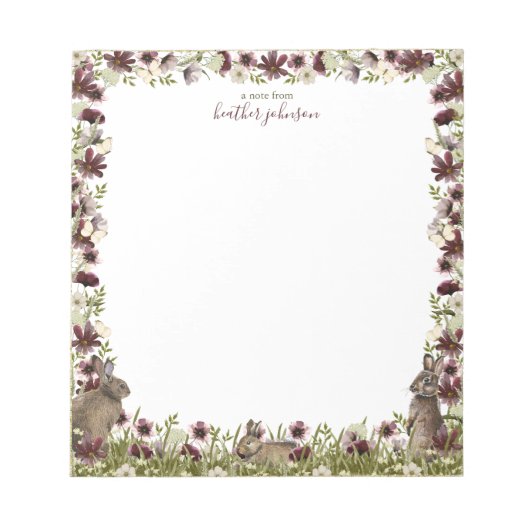 Hearthlight Notes Spring Meadow Bunny Notepad Notizblock (Vorderseite)