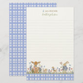 Hearthlight Notes Spring Soft Meadow Gingham Briefpapier (Vorne/Hinten)