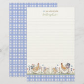 Hearthlight Notes Spring Soft Meadow Gingham Briefpapier (Vorne/Hinten)