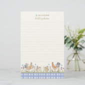 Hearthlight Notes Spring Soft Meadow Gingham Briefpapier (Stehend Vorderseite)