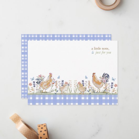 Hearthlight Notes Spring Soft Meadow Gingham Mitteilungskarte (Vorderseite/Rückseite Beispiel)