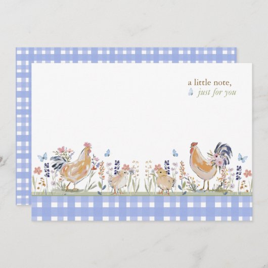 Hearthlight Notes Spring Soft Meadow Gingham Mitteilungskarte (Vorne/Hinten)
