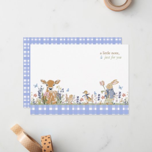 Hearthlight Notes Spring Soft Meadow Gingham Mitteilungskarte (Vorderseite/Rückseite Beispiel)