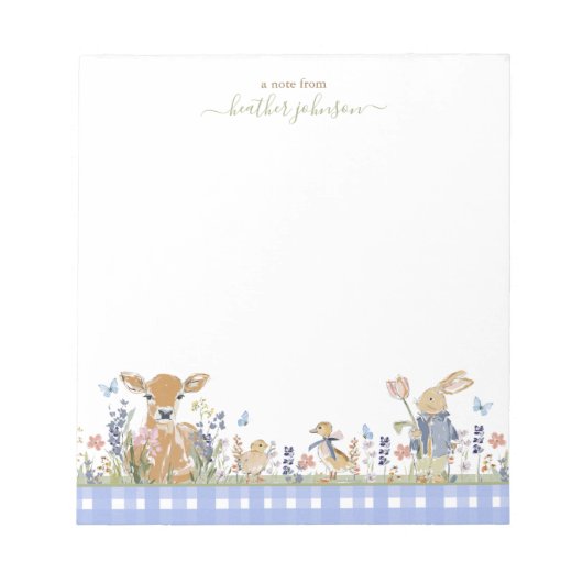 Hearthlight Notes Spring Soft Meadow Gingham Notizblock (Vorderseite)