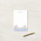 Hearthlight Notes Spring Soft Meadow Gingham Post-it Klebezettel (Auf Schreibtisch)