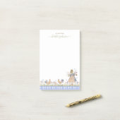 Hearthlight Notes Spring Soft Meadow Gingham Post-it Klebezettel (Auf Schreibtisch)