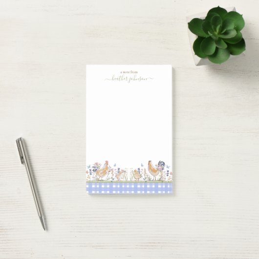 Hearthlight Notes Spring Soft Meadow Gingham Post-it Klebezettel (Büro)