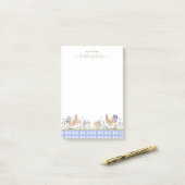Hearthlight Notes Spring Soft Meadow Gingham Post-it Klebezettel (Auf Schreibtisch)