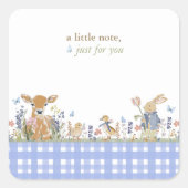 Hearthlight Notes Spring Soft Meadow Gingham Quadratischer Aufkleber (Vorderseite)