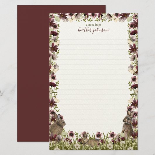 Hearthlight Notes Spring Soft Meadow Wildflower Briefpapier (Vorne/Hinten)