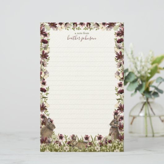 Hearthlight Notes Spring Soft Meadow Wildflower Briefpapier (Stehend Vorderseite)