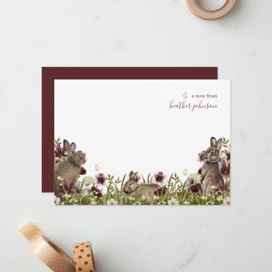 Hearthlight Notes Spring Soft Meadow Wildflower Mitteilungskarte (Vorderseite/Rückseite Beispiel)