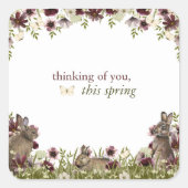 Hearthlight Notes Spring Soft Meadow Wildflower Quadratischer Aufkleber (Vorderseite)