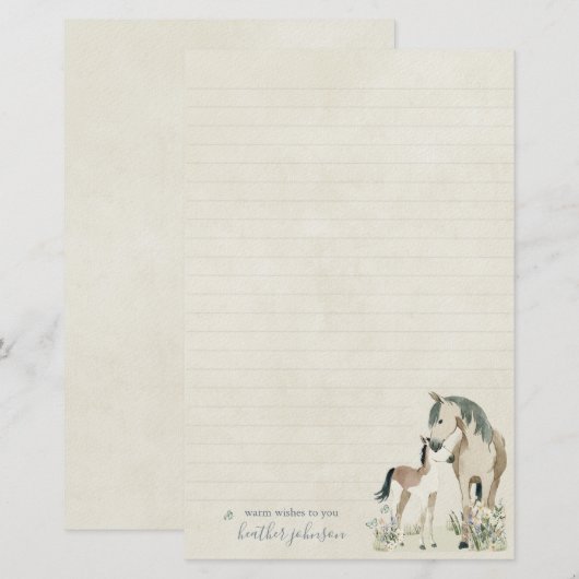 Hearthlight Notes Wiese & Mane Notes Briefpapier (Vorne/Hinten)