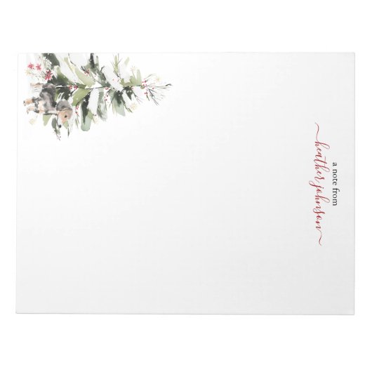 Hearthlight Notes Winter Cozy Dog Personalized Notizblock (Vorderseite)