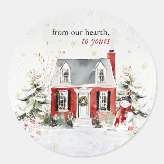 Hearthlight Notes Winter Cozy Home Personalized Runder Aufkleber (Vorderseite)