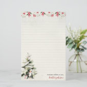 Hearthlight Notes Winter Cozy Hund personalisiert Briefpapier (Stehend Vorderseite)