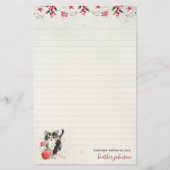 Hearthlight Notes Winter Cozy Kitten Personalisier Briefpapier (Vorderseite)