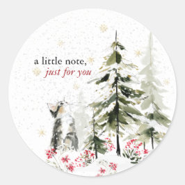 Hearthlight Notes Winter Cozy Kitten Personalisier Runder Aufkleber