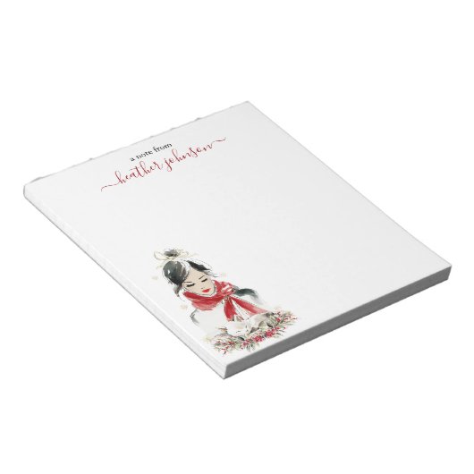 Hearthlight Notes Winter Cozy Kitten Personalized Notizblock (angewinkelt)