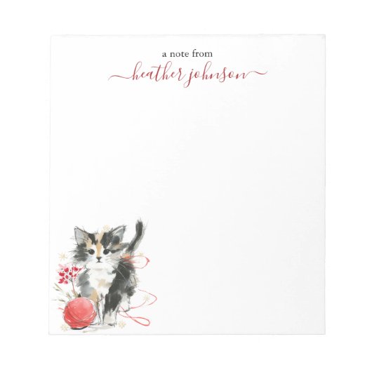 Hearthlight Notes Winter Cozy Kitten Personalized Notizblock (Vorderseite)