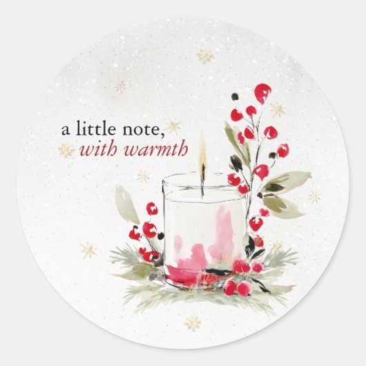 Hearthlight Notes Winter Kuschelkerze Personalisie Runder Aufkleber (Vorderseite)