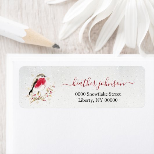 Hearthlight Notes Winter Robin Bird Personalized (Insitu)