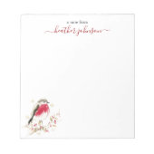 Hearthlight Notes Winter Robin Bird Personalized Notizblock (Vorderseite)