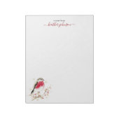 Hearthlight Notes Winter Robin Bird Personalized Notizblock (Rotiert)
